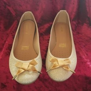 Gold Glitter Flats Size 10